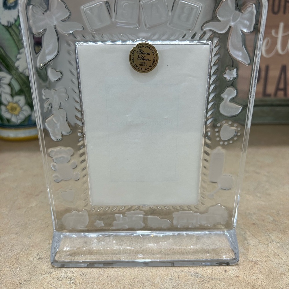 Princess House Crystal Baby Picture Frame Clear  Nursery Decor Gift - Picture 6 of 7